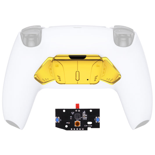 eXtremeRate Retail Turn RISE to RISE4 Kit – Redesigned Chrome Gold K1 K2 K3 K4 Back Buttons Housing & Remap PCB Board for PS5 Controller eXtremeRate RISE & RISE4 Remap kit - Controller & Other RISE Accessories NOT Included - VPFD4001P