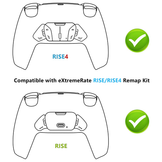 eXtremeRate Retail Turn RISE & RISE4 to RISE4 RMB Kit – Black Real Metal Buttons (RMB) Version K1 K2 K3 K4 Back Buttons Housing & Remap PCB Board for PS5 Controller eXtremeRate RISE & RISE4 Remap kit - VPFJ7002
