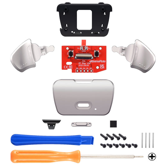 eXtremeRate Retail Silver Real Metal Buttons (RMB) Version K1 K2 Buttons Housing & Remap PCB Board for PS5 Controller eXtremeRate RISE Remap Kit – Controller & Other RISE Accessories NOT Included - WPFJ7001