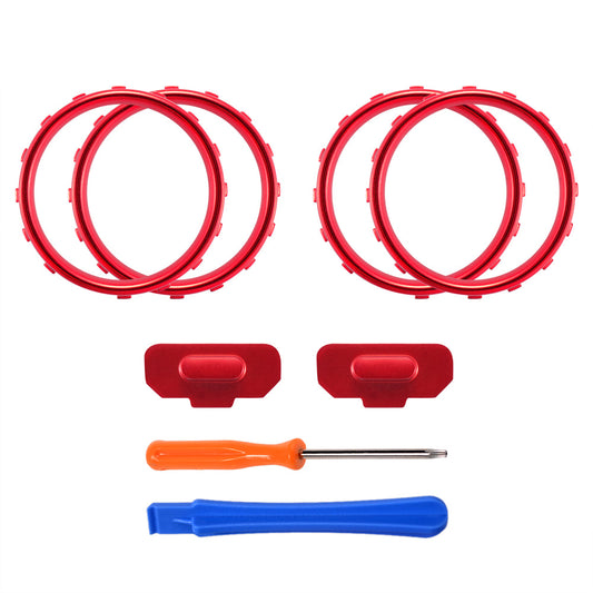 eXtremeRate Retail Custom Matte Chrome Red Design Button Accent Rings for Xbox One Elite (Model 1698) Controller - XOJ130014GC