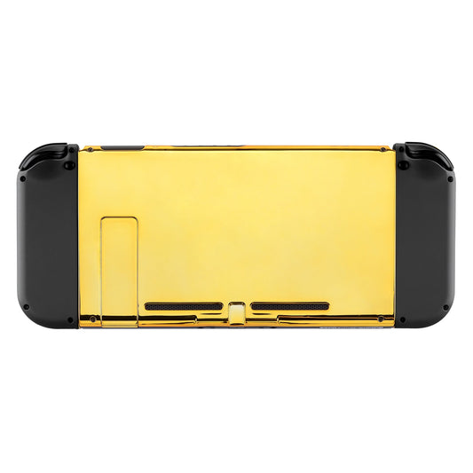 eXtremeRate Retail Chrome Gold Console Back Plate DIY Replacement Housing Shell Case for Nintendo Switch Console with Kickstand - JoyCon Shell NOT Included - ZD401