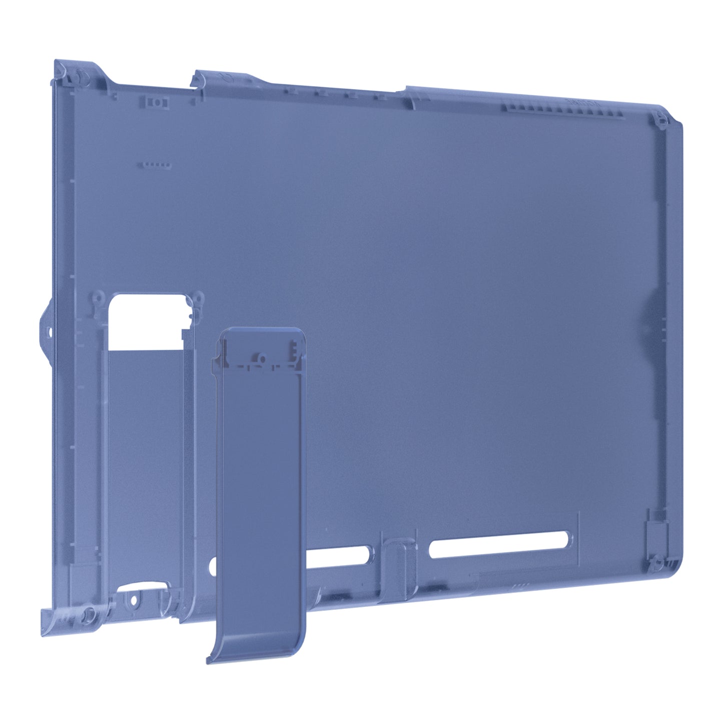 eXtremeRate Retail Clear Deep Ocean Blue Console Back Plate DIY Replacement Housing Shell Case for NS Switch Console with Kickstand - JoyCon Shell NOT Included - ZM512