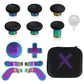 eXtremeRate 13 in 1 Component Pack Kit Replacement Metal Thumbsticks & D-Pads & Paddles for Xbox Elite Series 2 & Elite 2 Core Controller (Model 1797) - Metallic Rainbow Aura Blue & Purple eXtremeRate