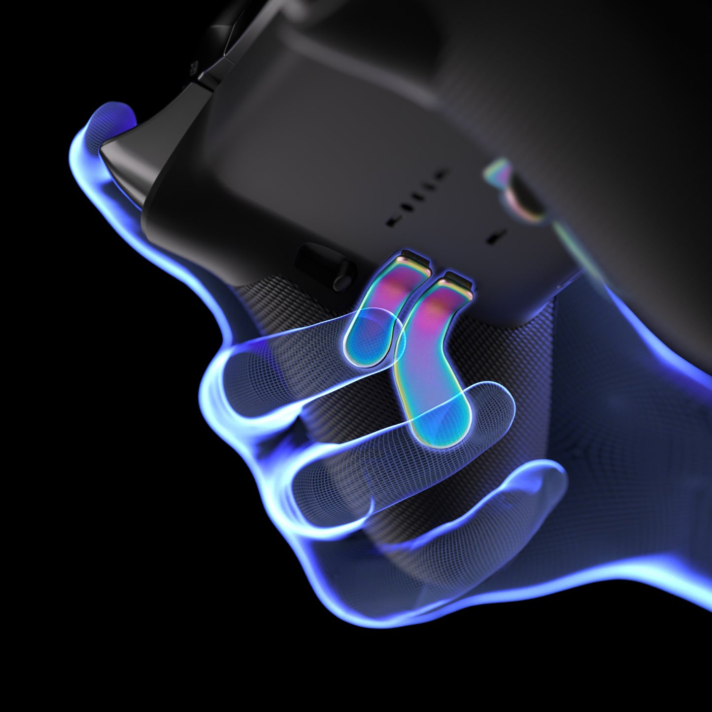 13 in 1 Component Pack Kit Replacement Metal Thumbsticks & D-Pads & Paddles for Xbox Elite Series 2 & Elite 2 Core Controller (Model 1797) - Metallic Rainbow Aura Blue & Purple eXtremeRate