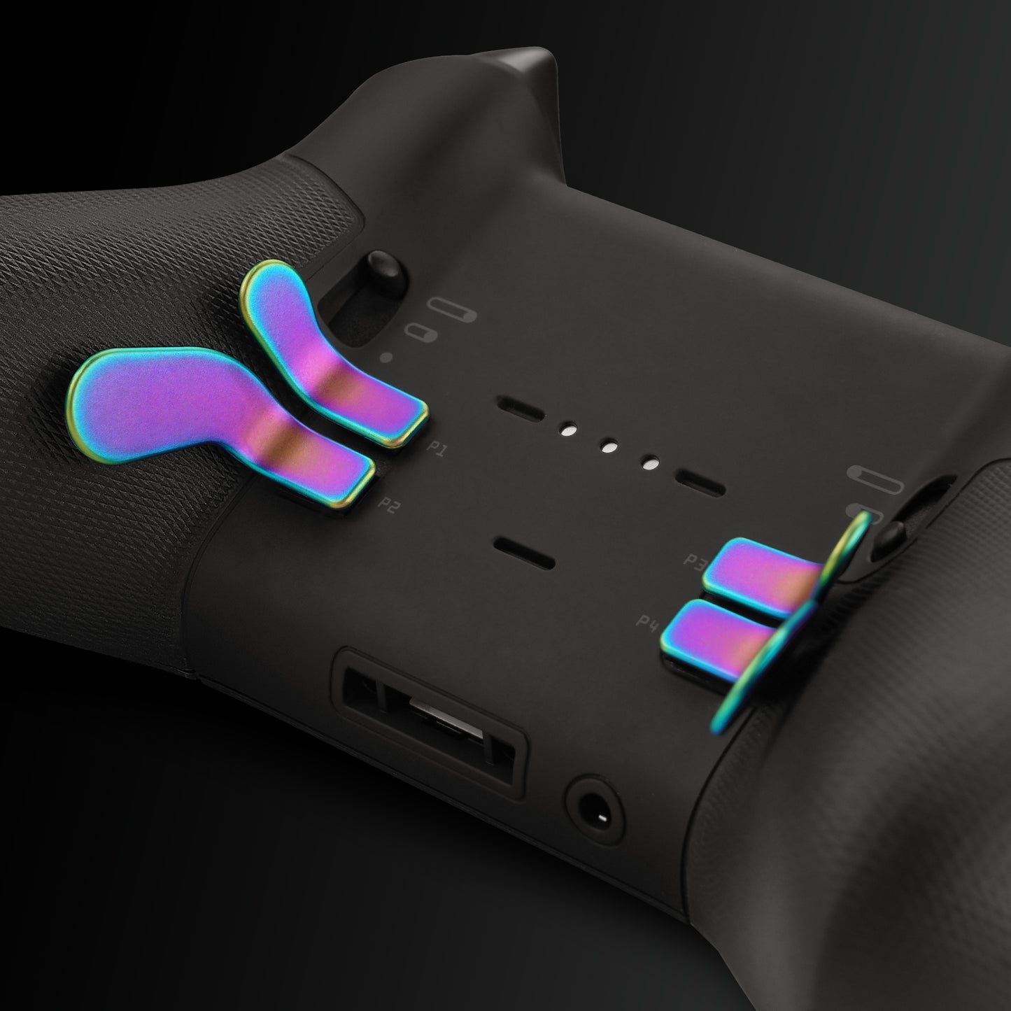 13 in 1 Component Pack Kit Replacement Metal Thumbsticks & D-Pads & Paddles for Xbox Elite Series 2 & Elite 2 Core Controller (Model 1797) - Metallic Rainbow Aura Blue & Purple eXtremeRate