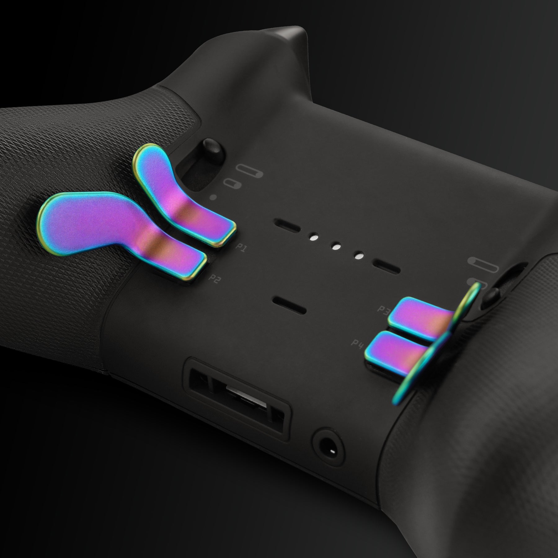 13 in 1 Component Pack Kit Replacement Metal Thumbsticks & D-Pads & Paddles for Xbox Elite Series 2 & Elite 2 Core Controller (Model 1797) - Metallic Rainbow Aura Blue & Purple eXtremeRate