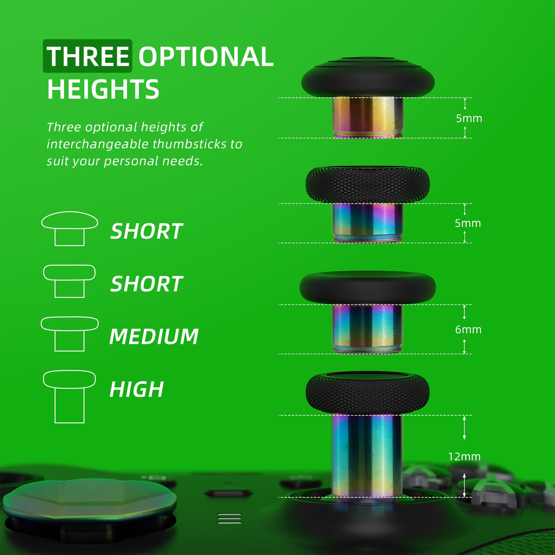 13 in 1 Component Pack Kit Replacement Metal Thumbsticks & D-Pads & Paddles for Xbox Elite Series 2 & Elite 2 Core Controller (Model 1797) - Metallic Rainbow Aura Blue & Purple eXtremeRate
