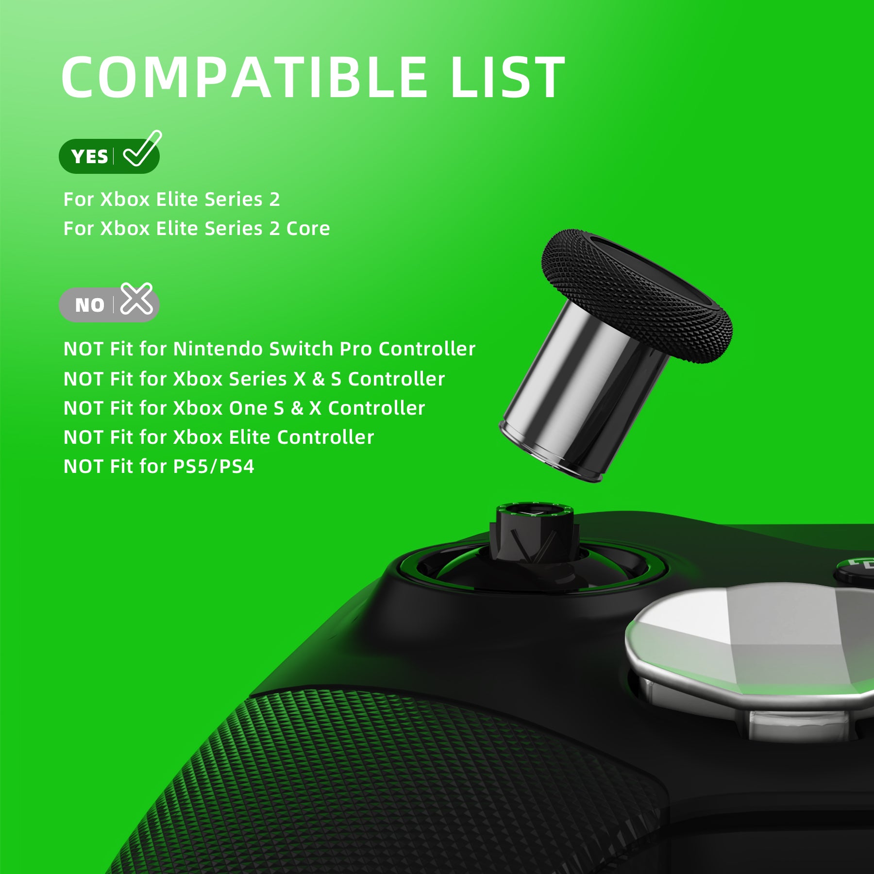 13 in 1 Component Pack Kit Replacement Metal Thumbsticks & D-Pads & Paddles for Xbox Elite Series 2 & Elite 2 Core Controller (Model 1797) - Metallic Silver eXtremeRate