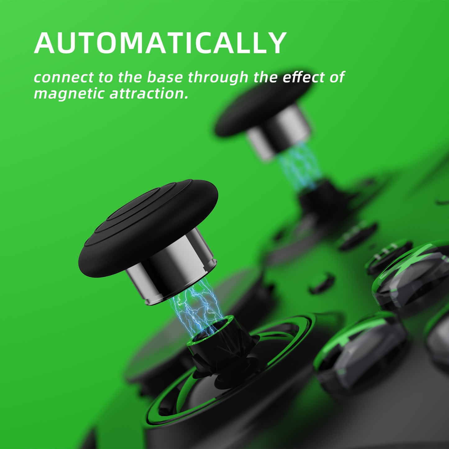 6 in 1 Metal Replacement Thumbsticks for Xbox Elite Series 2 & Elite 2 Core Controller (Model 1797) - Black & Metallic Silver eXtremeRate