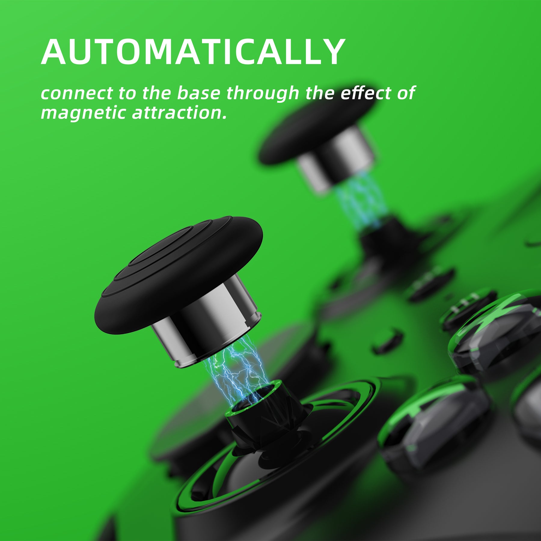 6 in 1 Metal Replacement Thumbsticks for Xbox Elite Series 2 & Elite 2 Core Controller (Model 1797) - Black & Metallic Silver eXtremeRate