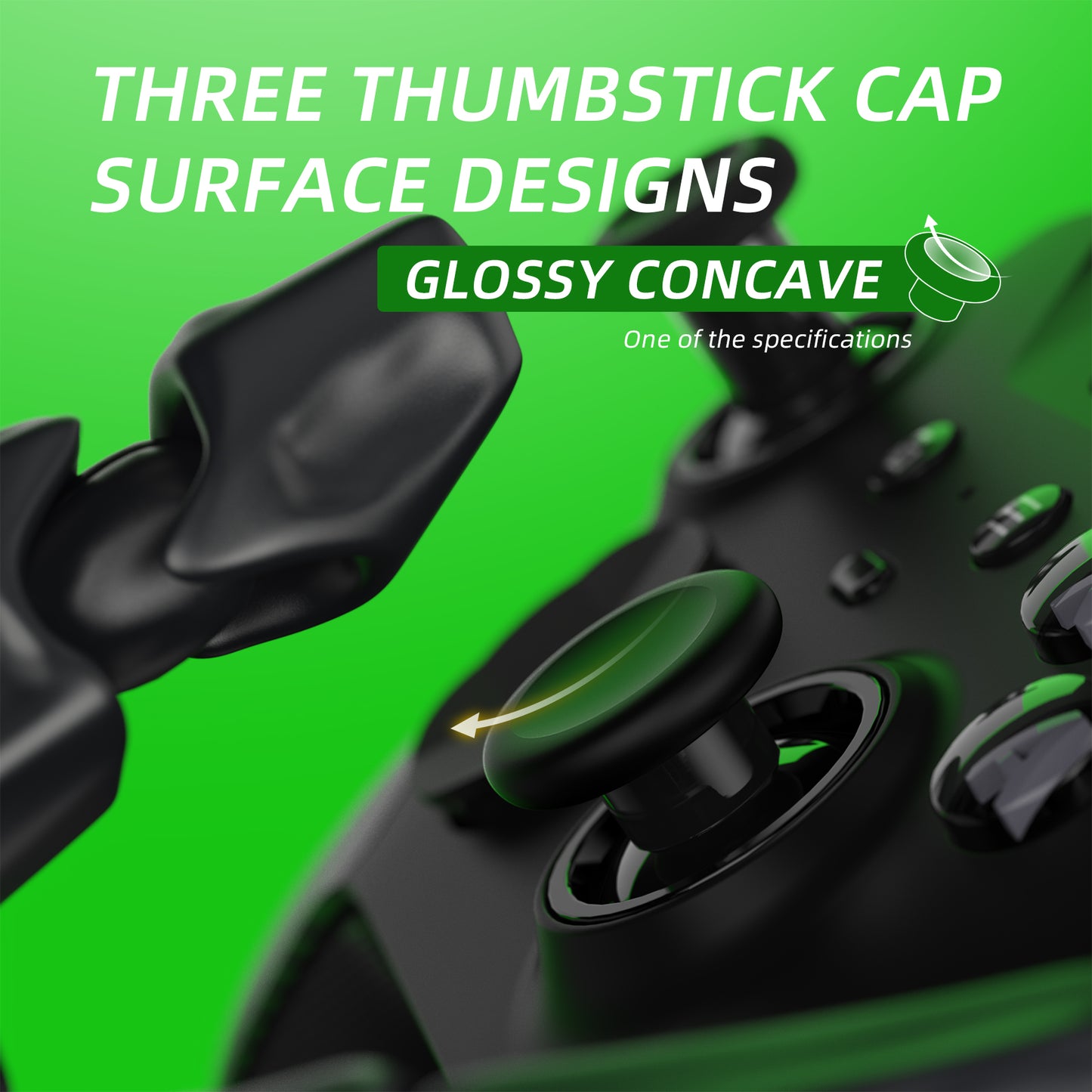 6 in 1 Metal Replacement Thumbsticks for Xbox Elite Series 2 & Elite 2 Core Controller (Model 1797) - Metallic Black eXtremeRate