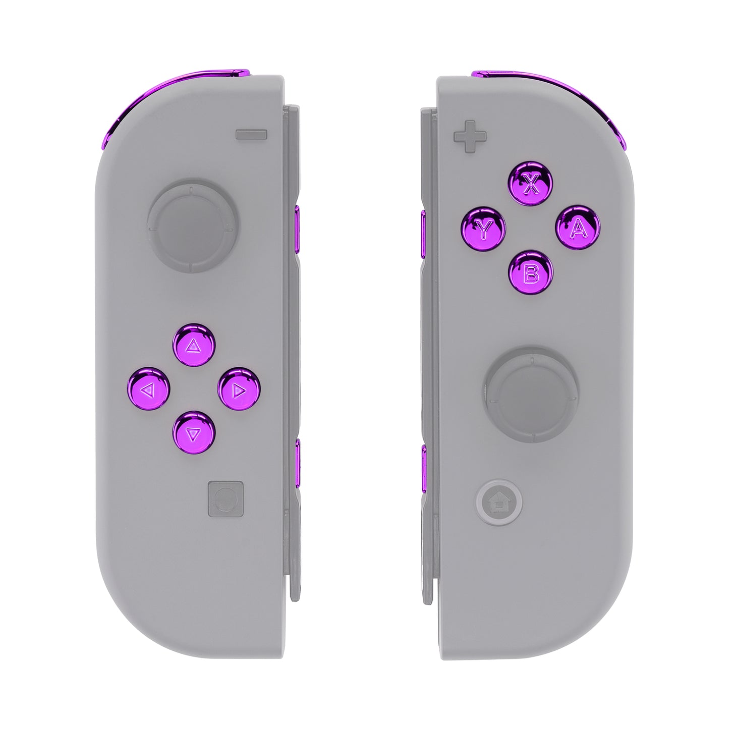 eXtremeRate Replacement Full Set Buttons for Joycon of NS Switch - Chrome Purple Glossy