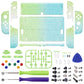 eXtremeRate Custom Replacement Full Set Shell with Buttons for Nintendo Switch OLED - Glitter Gradient Translucent Green Blue