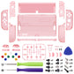 eXtremeRate Custom Replacement Full Set Shell with Buttons for Nintendo Switch OLED - Crystal Cherry Pink