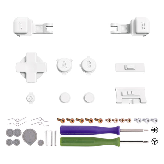 eXtremeRate Custom Replacement Full Set Buttons for Gameboy Advance SP GBA SP Console - Matte White