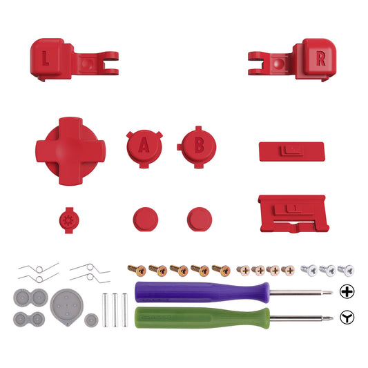 eXtremeRate Custom Replacement Full Set Buttons for Gameboy Advance SP GBA SP Console - Passion Red