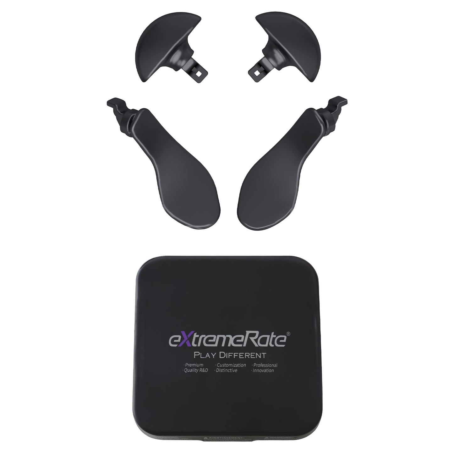 eXtremeRate Replacement Interchangeable 4PCS Metal Back Paddles for PS5 Edge Controller - Metallic Black