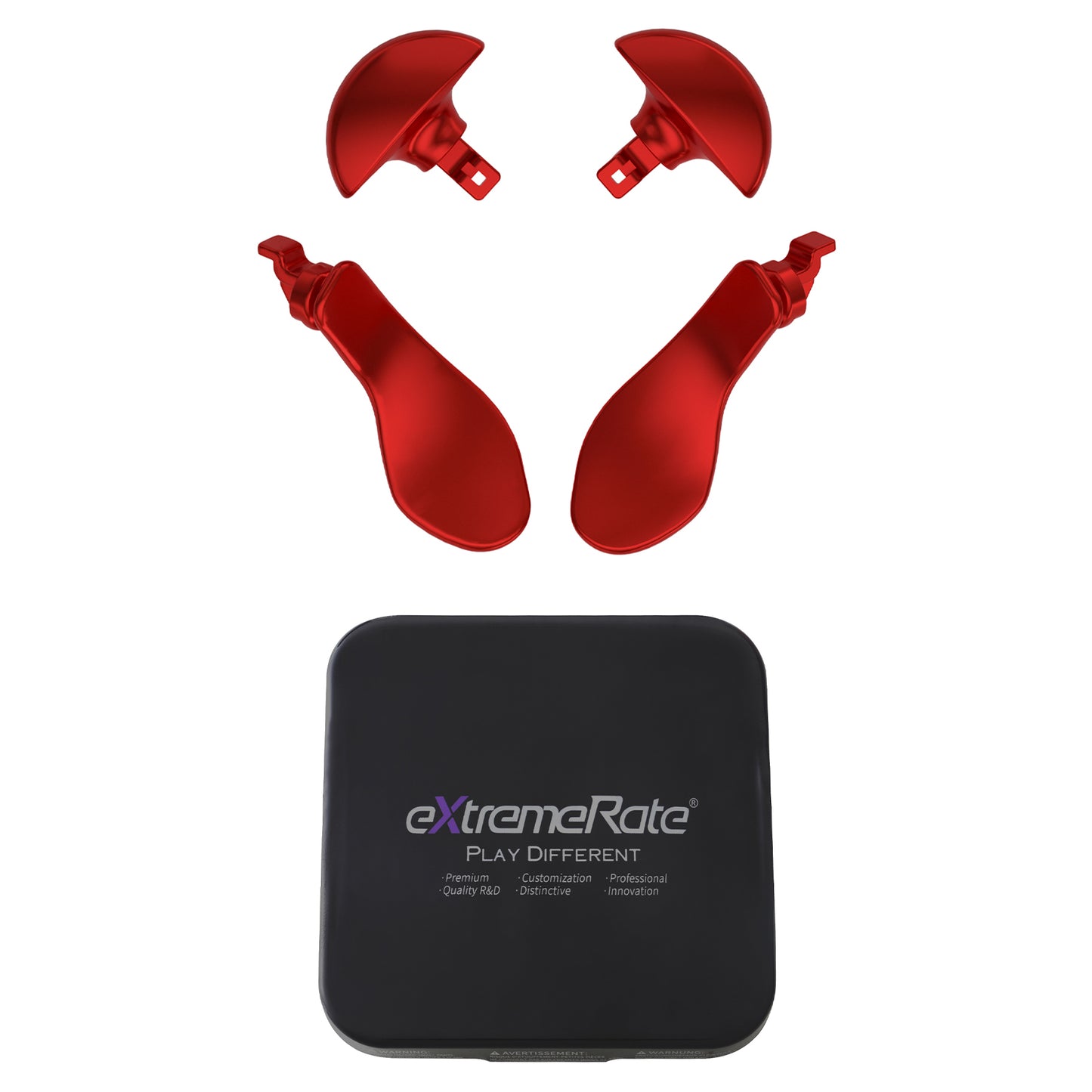 eXtremeRate Replacement Interchangeable 4PCS Metal Back Paddles for PS5 Edge Controller - Metallic Scarlet Red