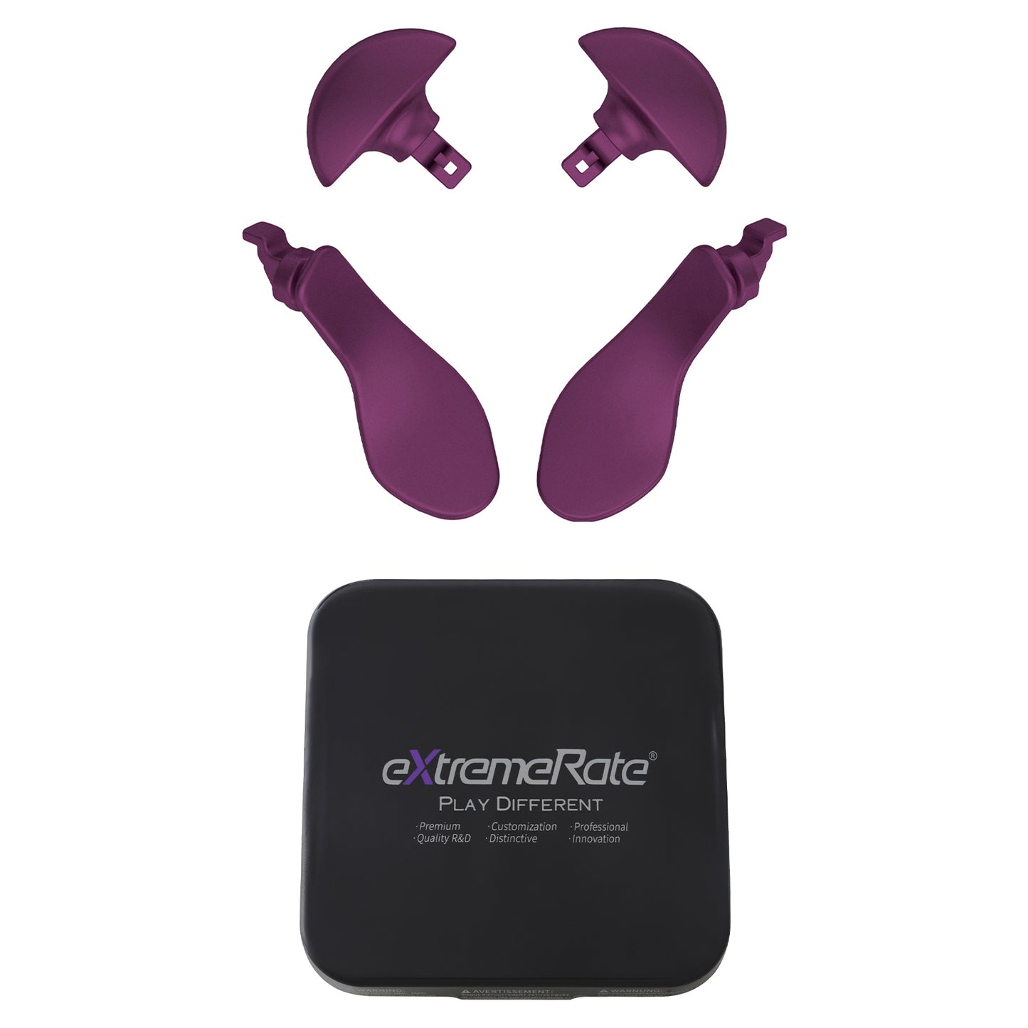 eXtremeRate Replacement Interchangeable 4PCS Metal Back Paddles for PS5 Edge Controller - Metallic Grape