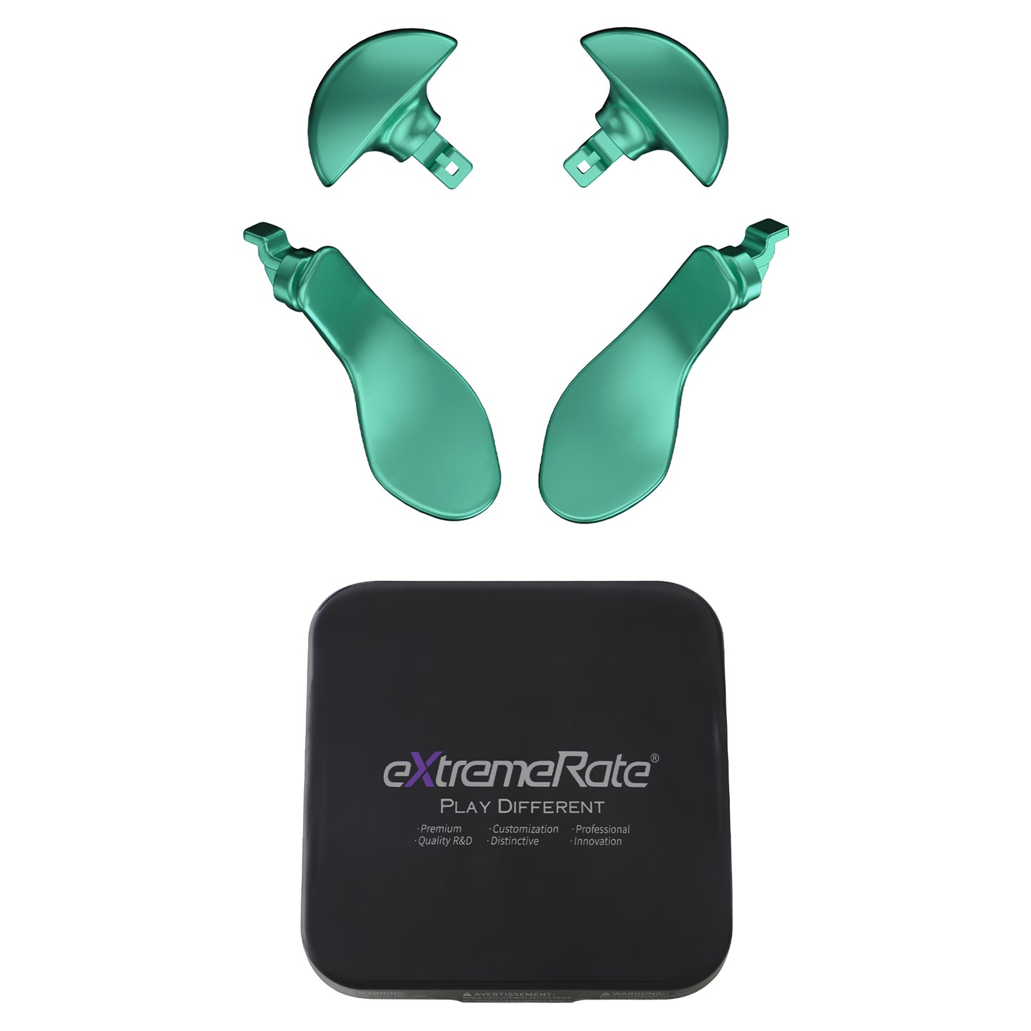 eXtremeRate Replacement Interchangeable 4PCS Metal Back Paddles for PS5 Edge Controller - Metallic Aqua Green