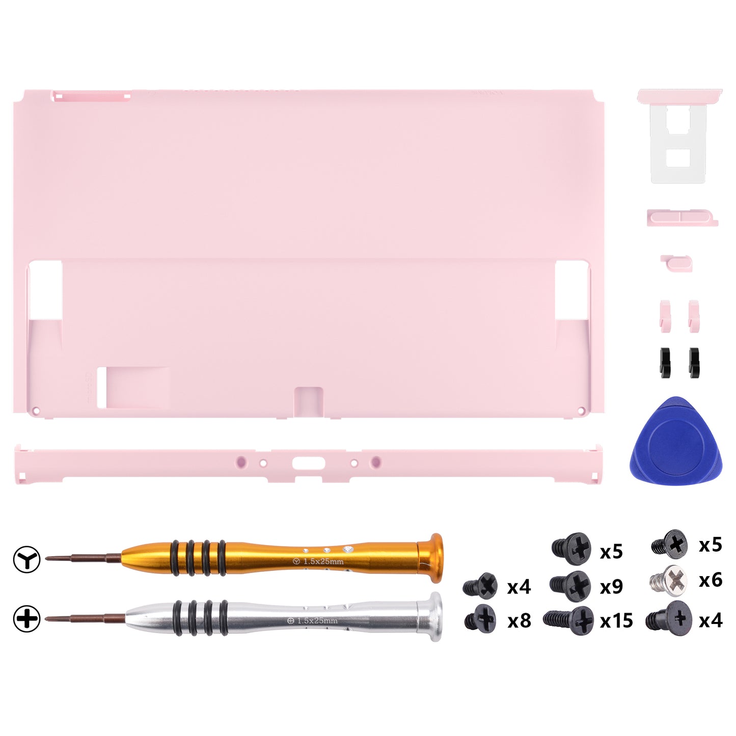 eXtremeRate Retail eXtremeRate Cherry Blossoms Pink Soft Touch Console Back Plate DIY Replacement Housing Shell Case for Nintendo Switch OLED Console – JoyCon Shell & Kickstand NOT Included - BNSOP3003