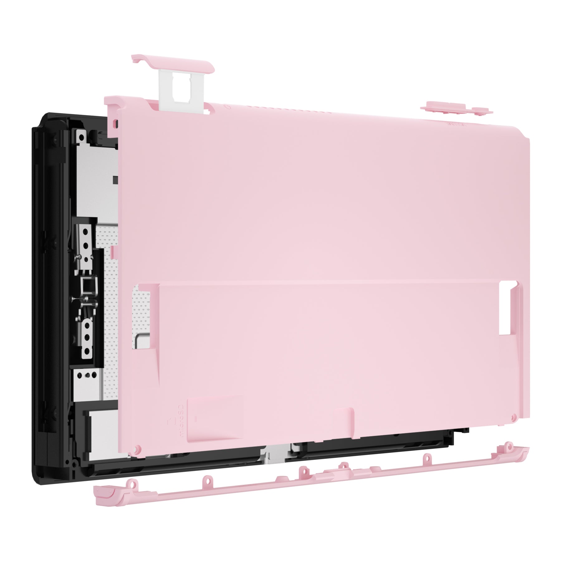 eXtremeRate Retail eXtremeRate Cherry Blossoms Pink Soft Touch Console Back Plate DIY Replacement Housing Shell Case for Nintendo Switch OLED Console – JoyCon Shell & Kickstand NOT Included - BNSOP3003