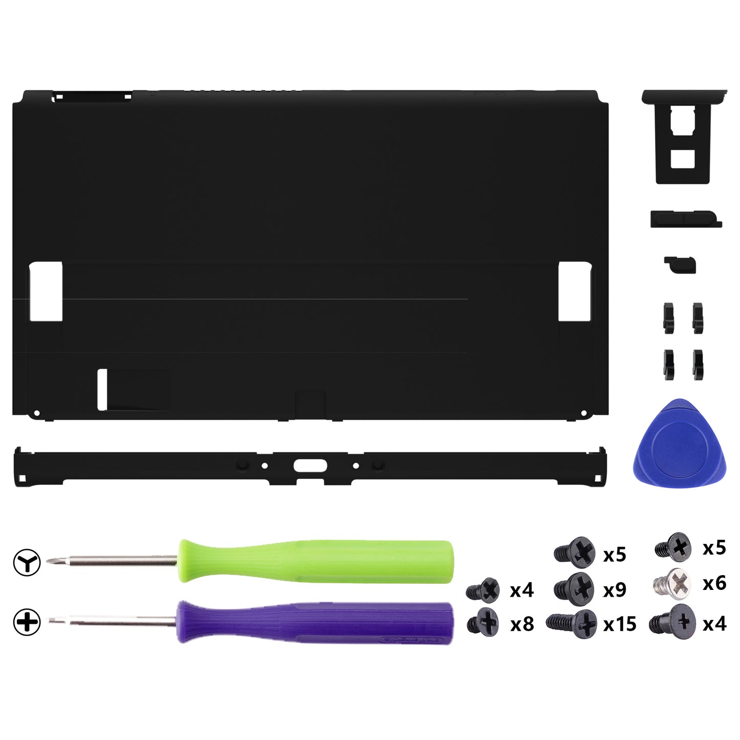 eXtremeRate Replacement Back Plate for Nintendo Switch OLED Console - Black