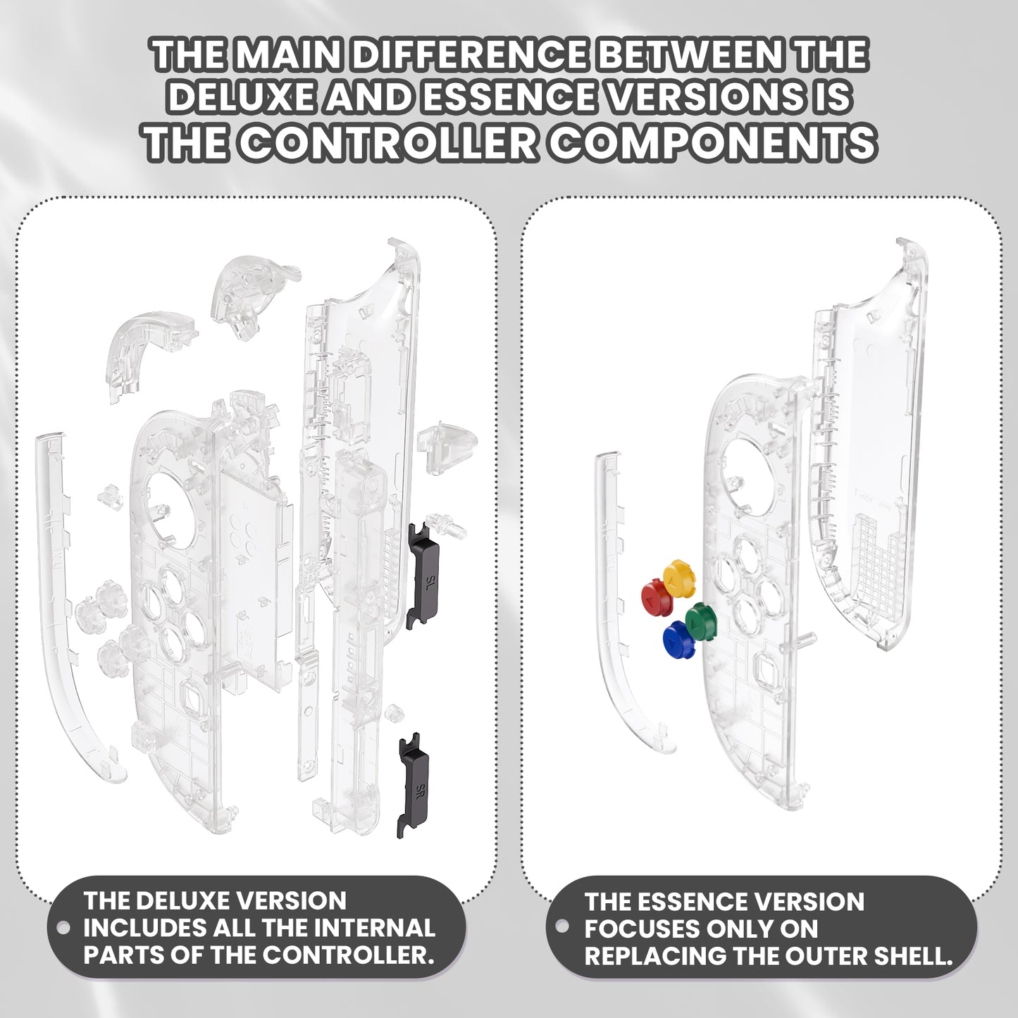 eXtremeRate DIY Replacement Full Set Shell Case with Buttons for Joycon 2 of Nintendo Switch 2 - Essence Version - Glow in Dark - Green