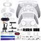 eXtremeRate BEYOND Back Paddles Kit with OLED Display & Redesigned Ergonomic Grips for PS5 Edge Controller - Rubberized Clear & Gray
