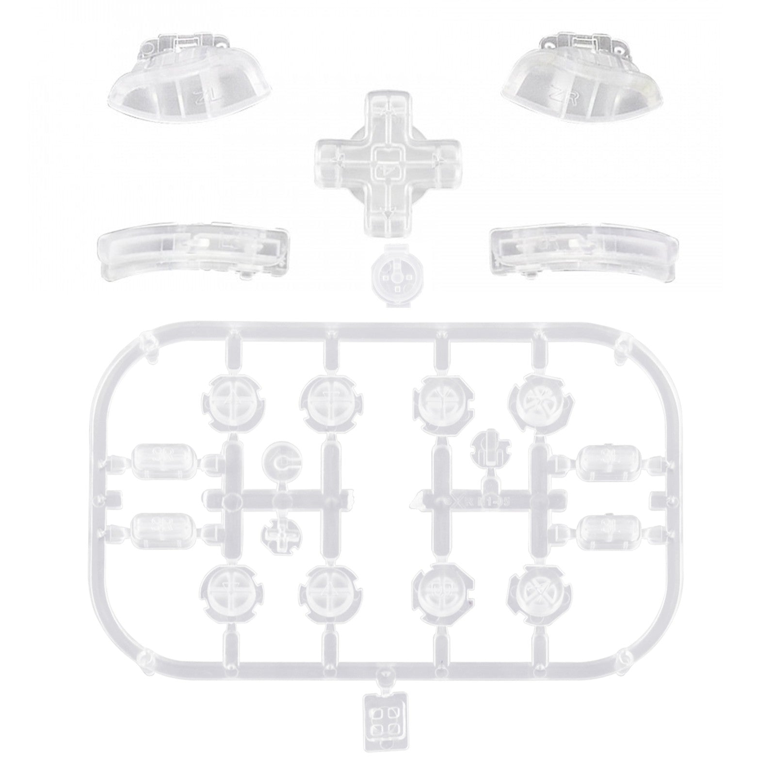 Transparent Clear D-pad ABXY Keys SR SL L R ZR ZL Trigger Buttons