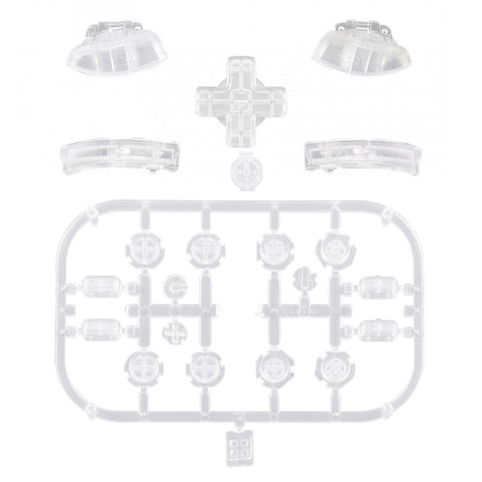 eXtremeRate Dpad Version Replacement Full Set Buttons for Joycon of Switch (D-pad ONLY Fits for eXtremeRate D-pad Shell for Joycon) - Transparent Clear eXtremeRate