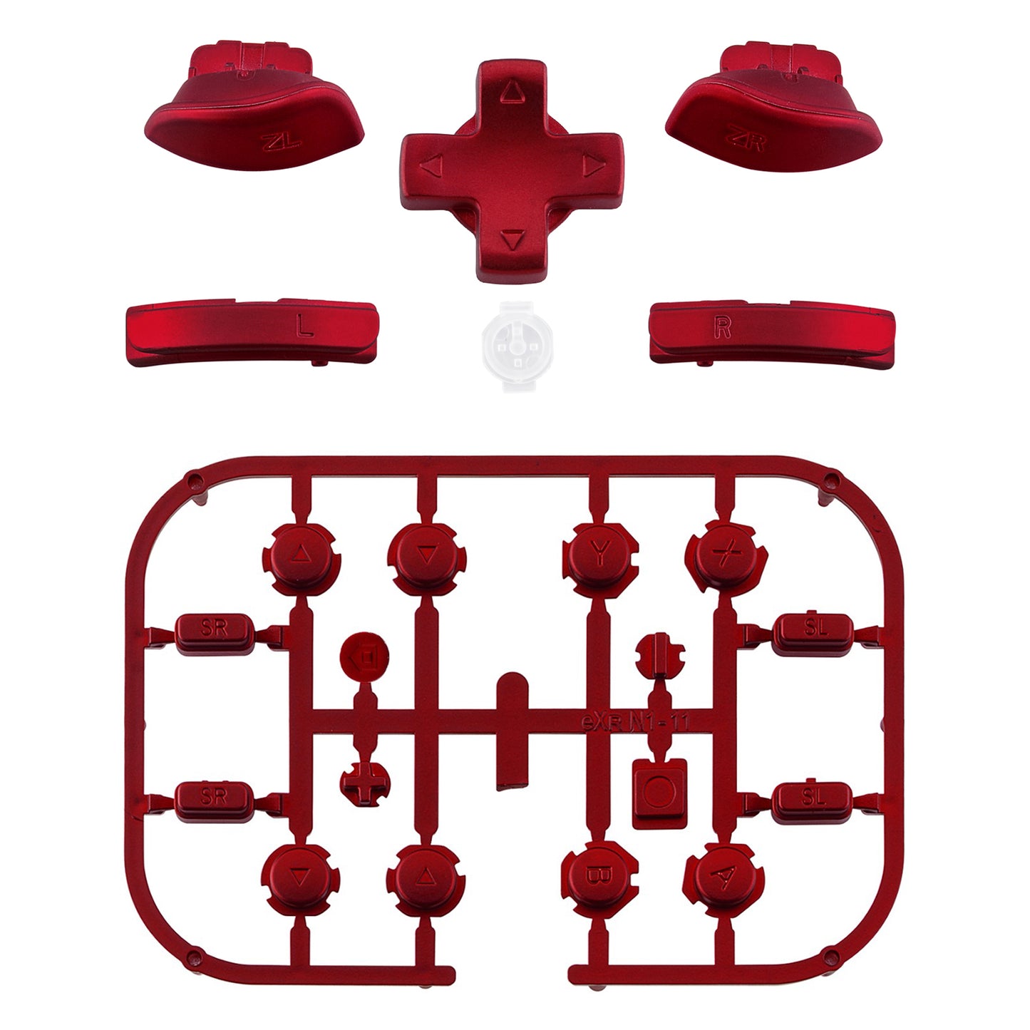 eXtremeRate Dpad Version Replacement Full Set Buttons for Joycon of Switch (D-pad ONLY Fits for eXtremeRate D-pad Shell for Joycon) - Scarlet Red eXtremeRate