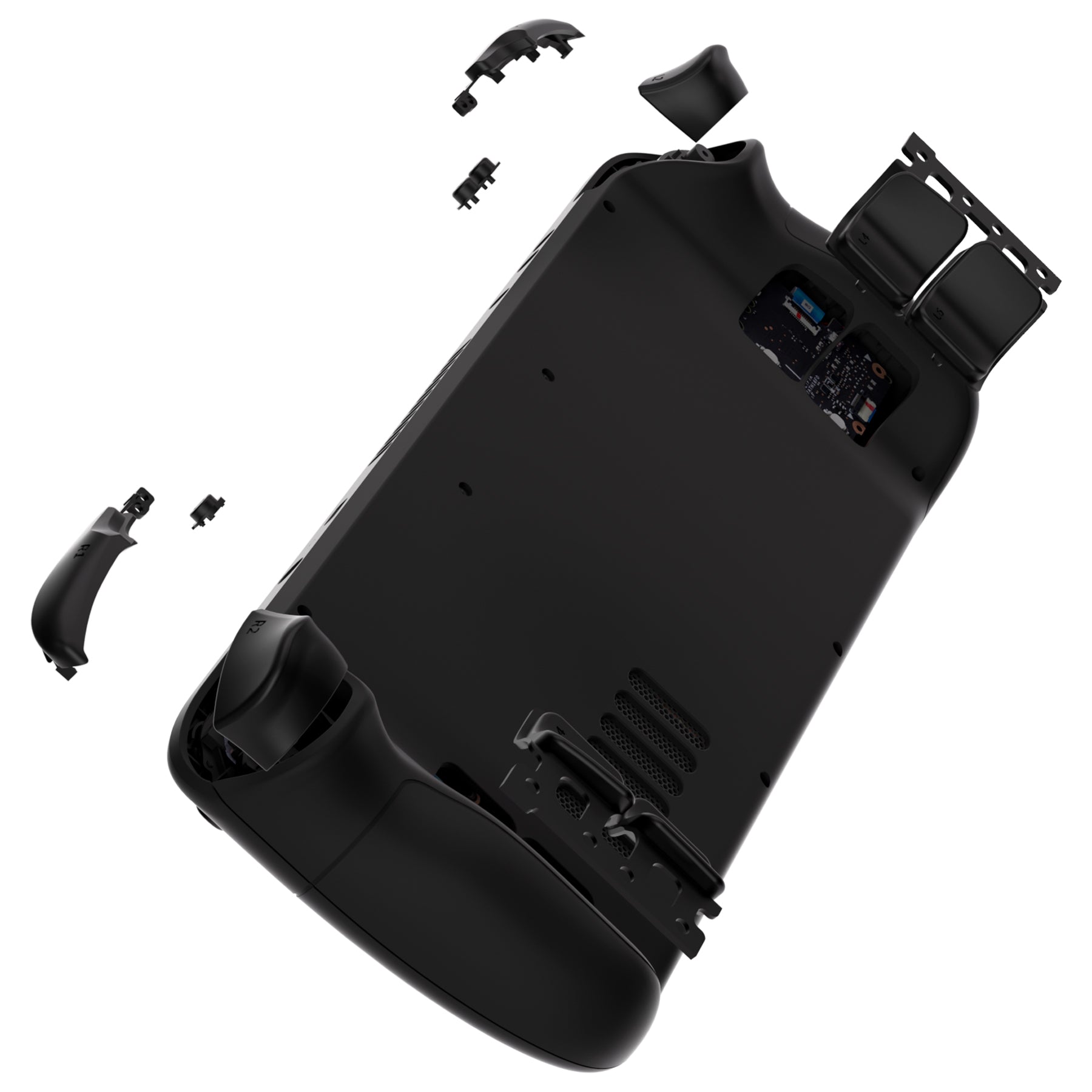 eXtremeRate Black Soft Touch Custom Faceplate Back Plate Shell for