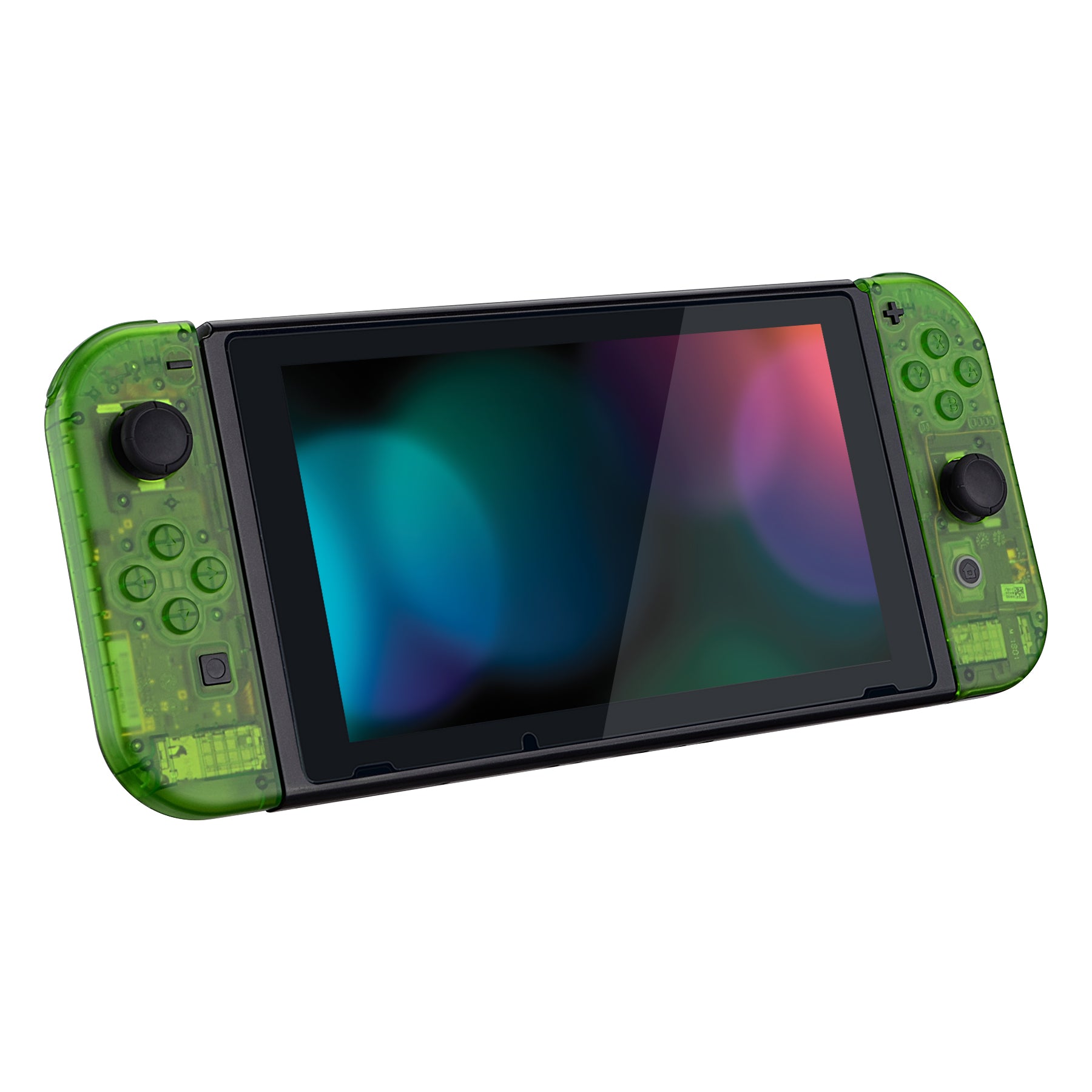 eXtremeRate Transparent Clear Green for Joycon Handheld Controller