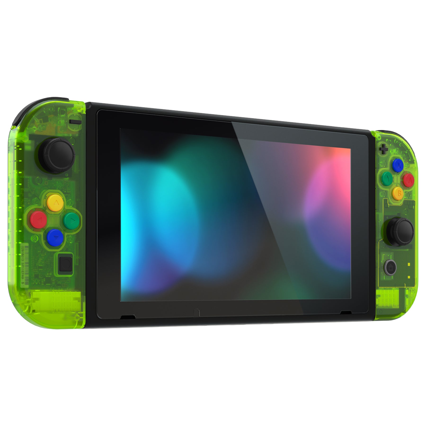 eXtremeRate Clear Lime Green for Joycon Handheld Controller