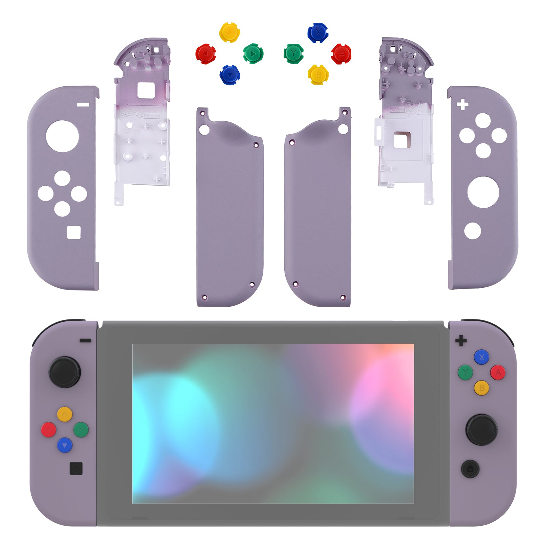 eXtremeRate Soft Touch Dark Grayish Violet for Joycon Handheld