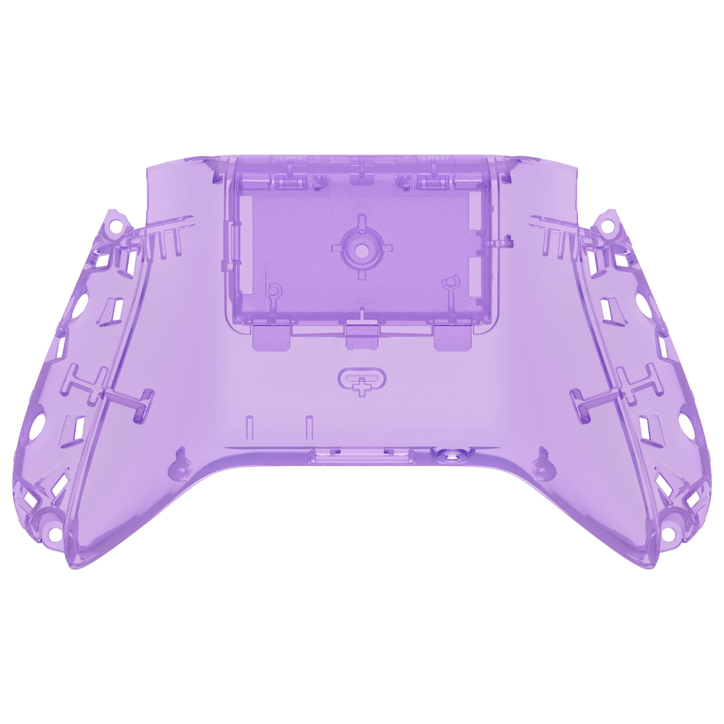 eXtremeRate Retail Clear Atomic Purple Custom Bottom Shell with Battery Cover for Xbox Series S/X Controller, DIY Replacement Backplate Cover for Xbox Core Controller Model 1914 - Controller & Side Rails NOT Included - BX3M505