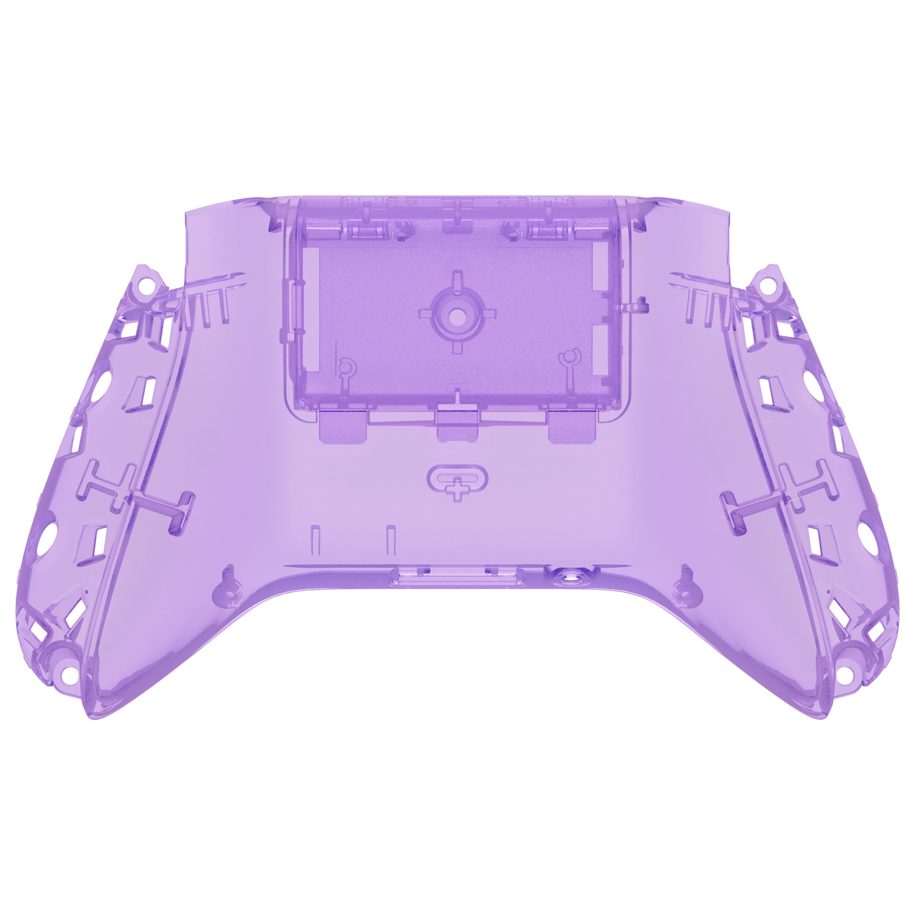eXtremeRate Retail Clear Atomic Purple Custom Bottom Shell with Battery Cover for Xbox Series S/X Controller, DIY Replacement Backplate Cover for Xbox Core Controller Model 1914 - Controller & Side Rails NOT Included - BX3M505