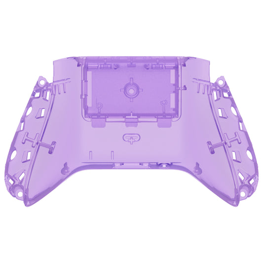 eXtremeRate Retail Clear Atomic Purple Custom Bottom Shell with Battery Cover for Xbox Series S/X Controller, DIY Replacement Backplate Cover for Xbox Core Controller Model 1914 - Controller & Side Rails NOT Included - BX3M505