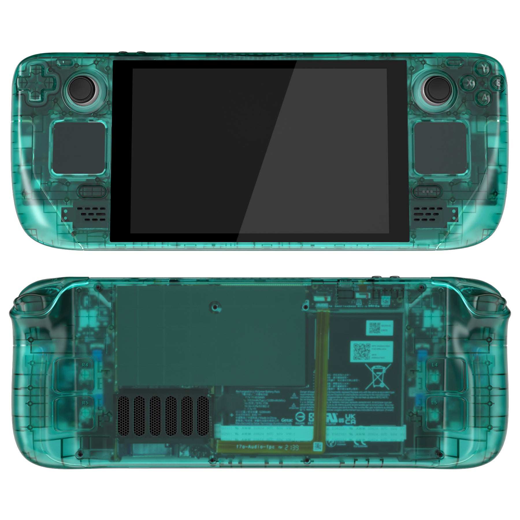 eXtremeRate Clear Emerald Green Custom Faceplate Back Plate for