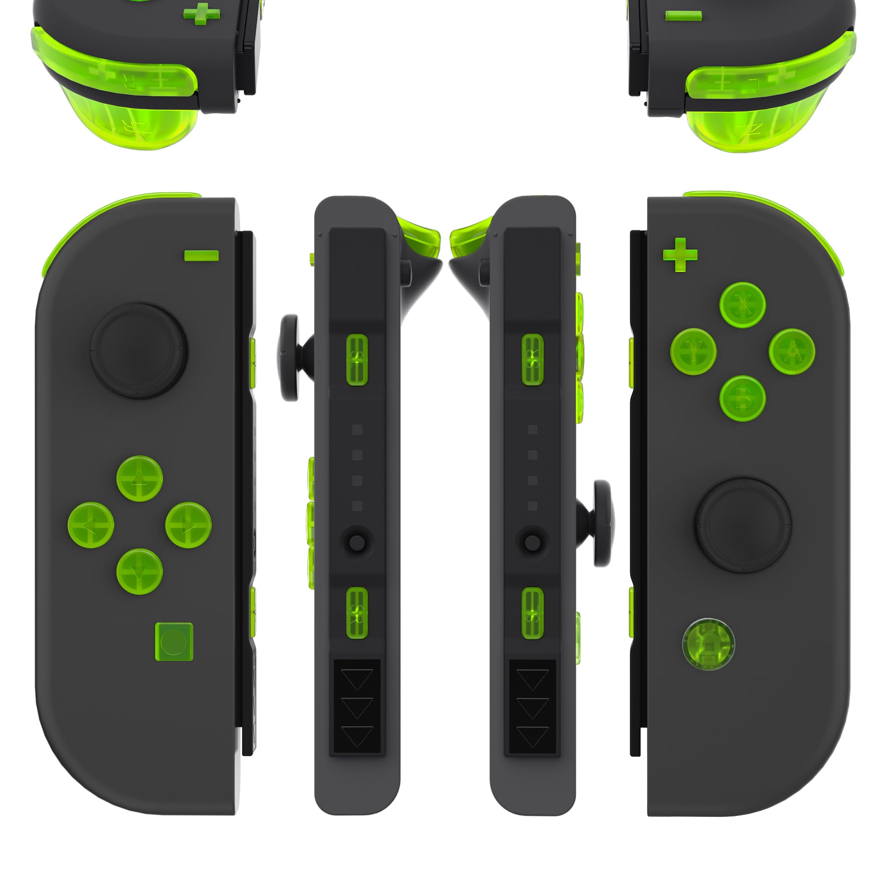 eXtremeRate Clear Lime Green Replacement ABXY Direction Keys SR SL