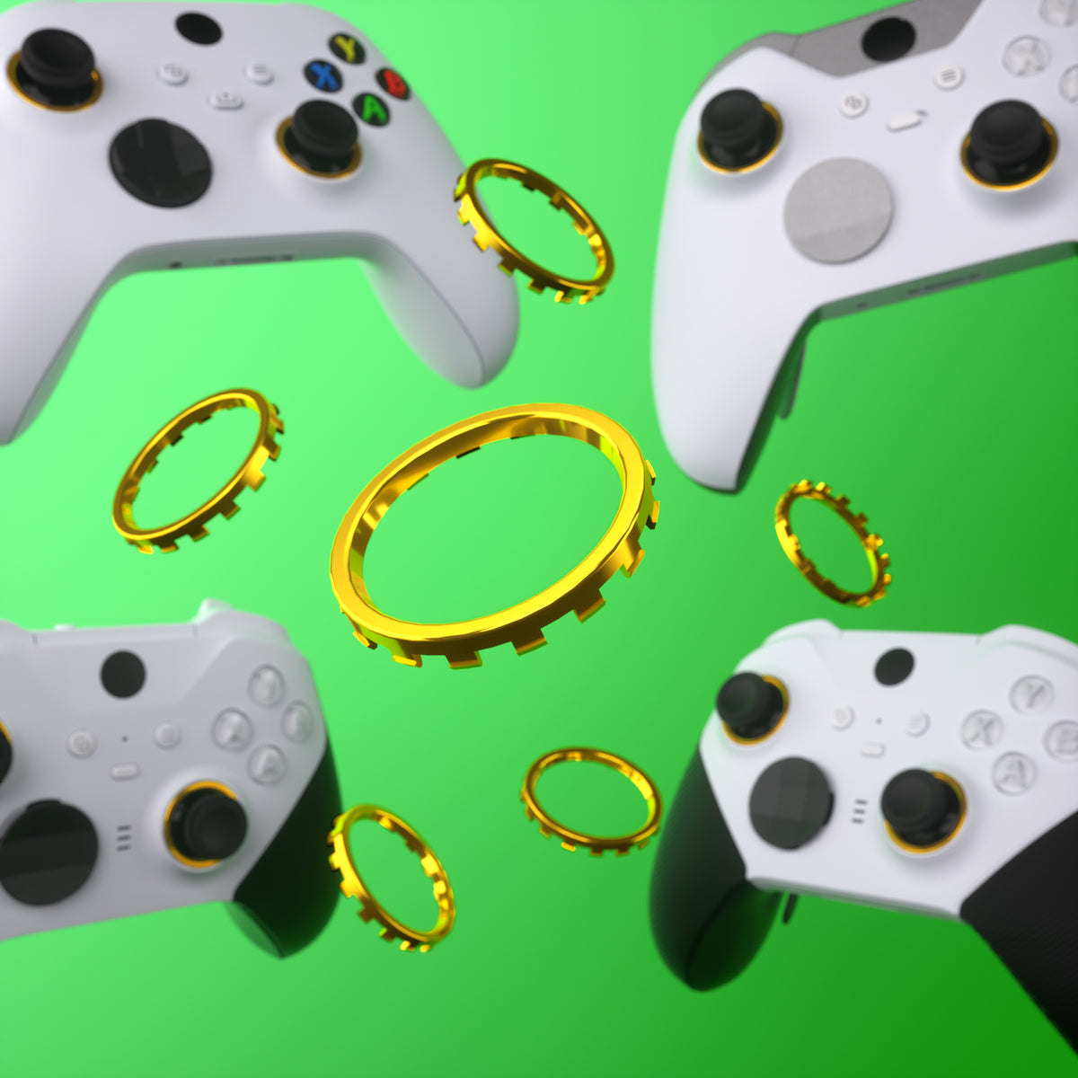 Mat Gouden Accentringen En Schakelknop Voor Elite Series 2 Controller – Vervangingsset Met Gereedschap, Duurzaam En UV-gelakt