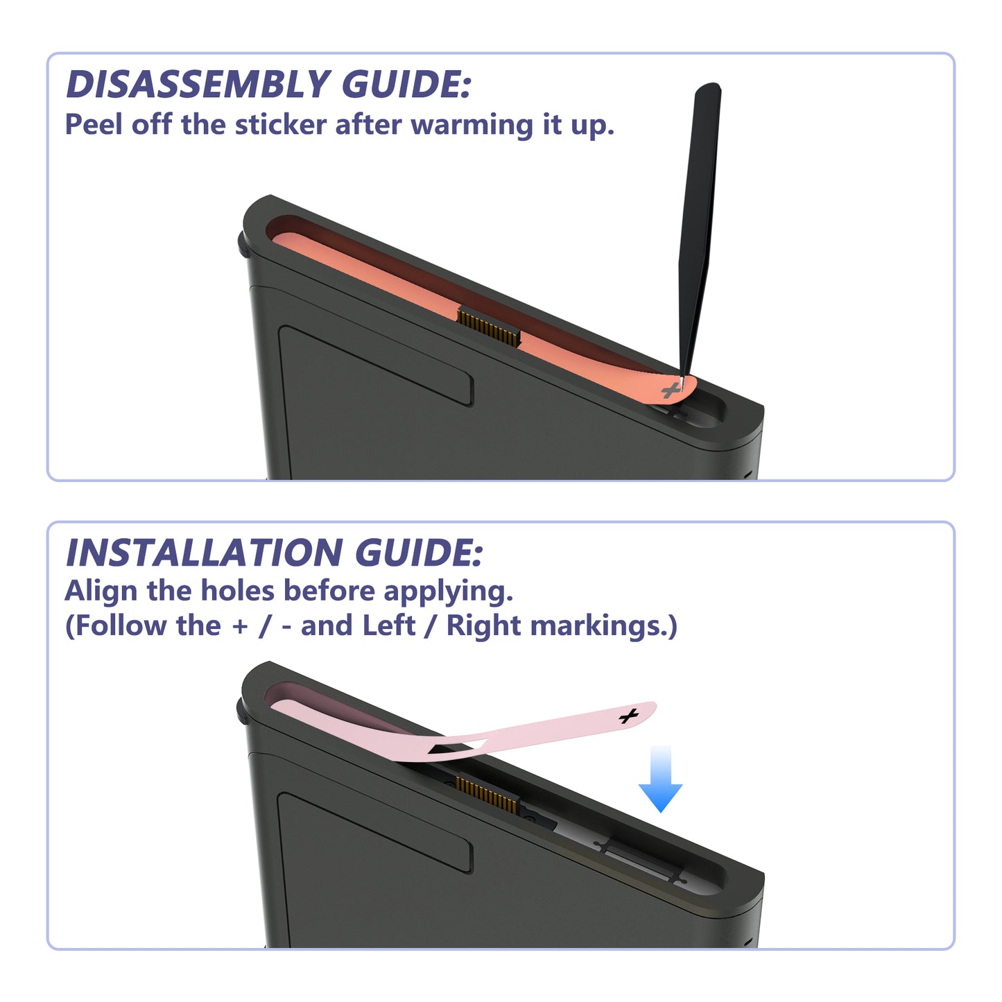 eXtremeRate Side Rail Slot Sticker for Nintendo Switch 2 Console - Cherry Blossoms Pink