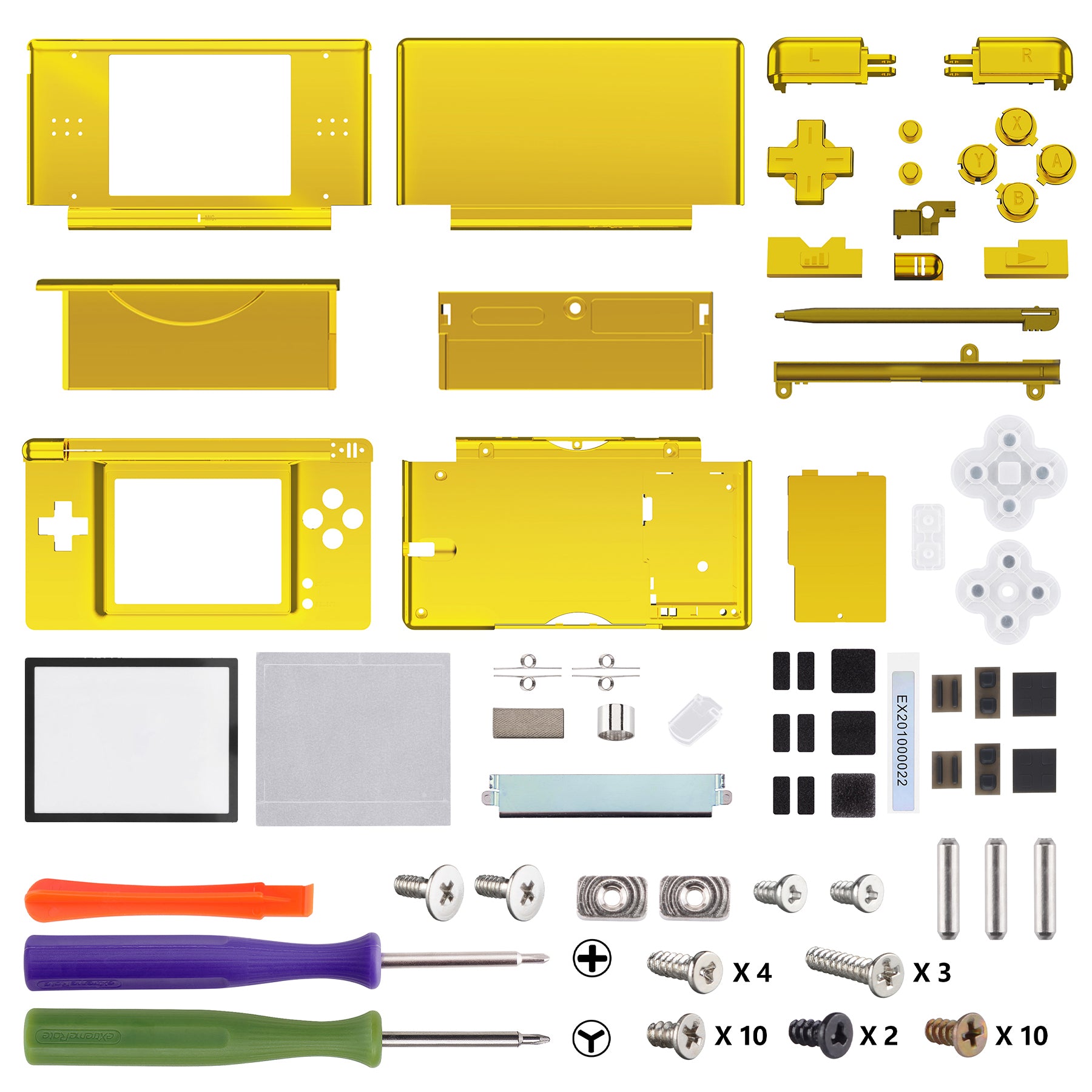 eXtremeRate Chrome Gold Replacement Full Housing Shell for