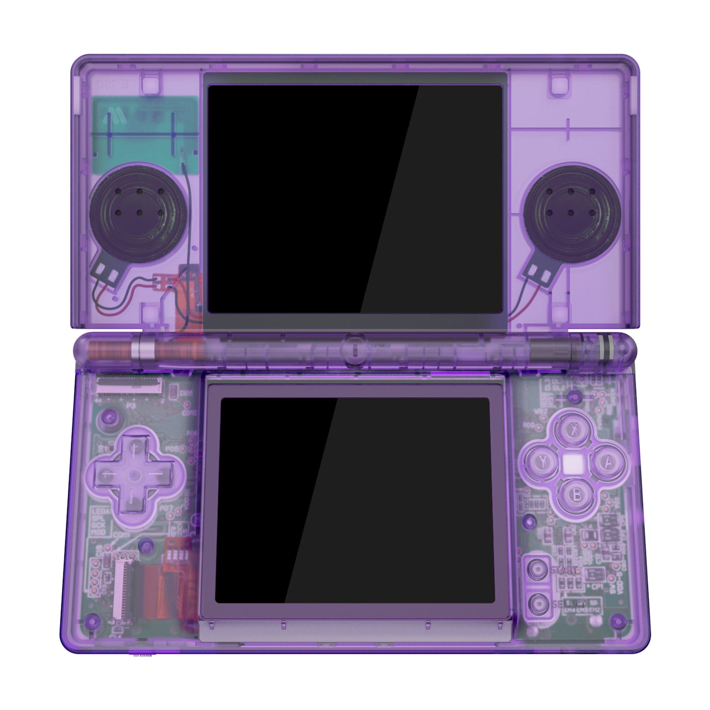eXtremeRate Replacement Full Housing Shell & Buttons with Screen Lens for Nintendo DS Lite NDSL - Clear Atomic Purple