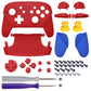 eXtremeRate Replacement Full Set Shell Faceplate Backplate Handles for Nintendo Switch Pro - Passion Red & Blue