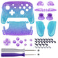 eXtremeRate Replacement Full Set Shell Faceplate Backplate Handles with Button Kit for Nintendo Switch Pro - Glitter Gradient Translucent Bluebell & Blue