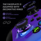 eXtremeRate ASR Version Performance Rubberized Grip Front Housing Shell  with Accent Rings for Xbox Series X & S Controller - Chameleon Purple Blue eXtremeRate