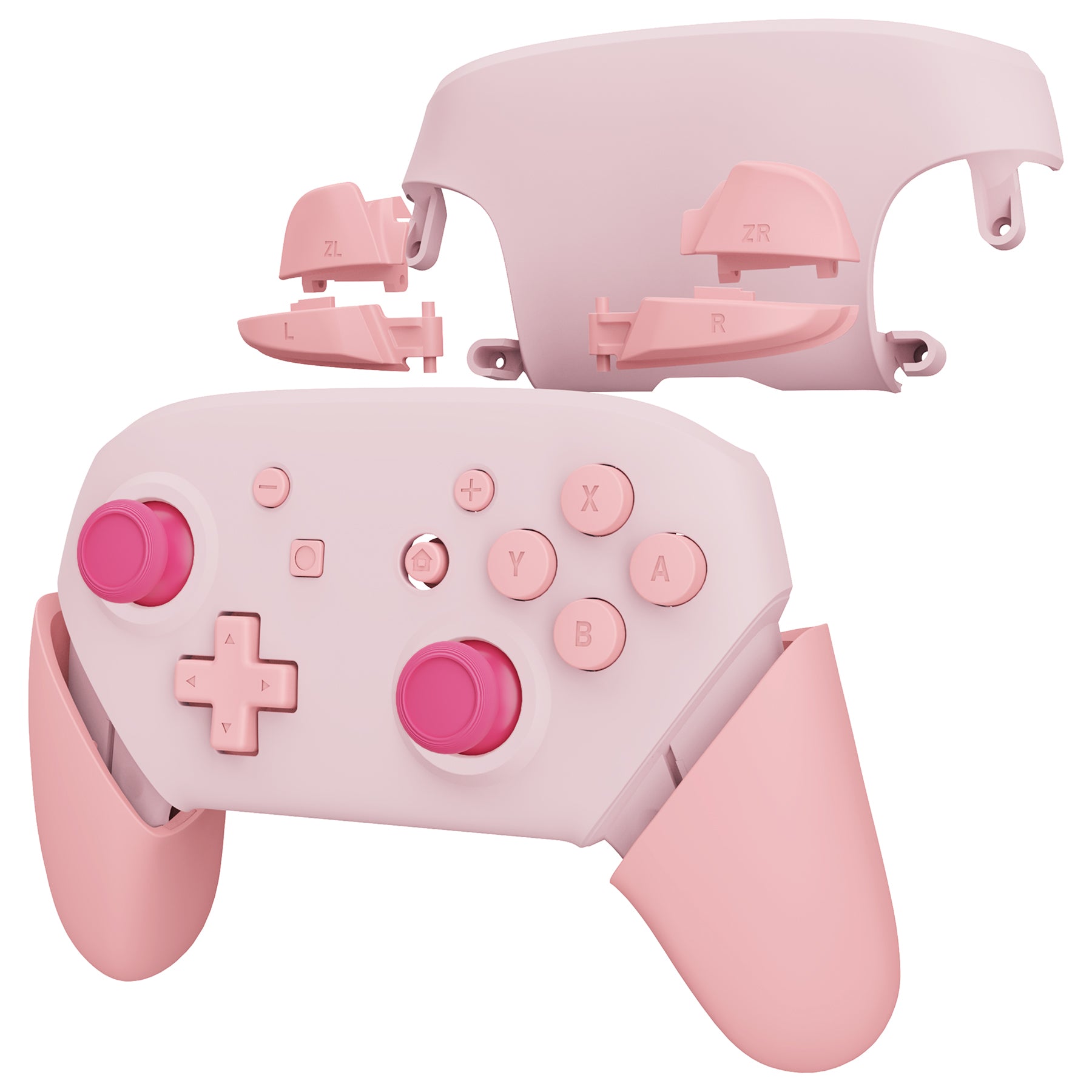 Nintendo Switch マイク プロコン ピンク eXtremeRate Replacement Full Set Shell Button for Nintendo Switch