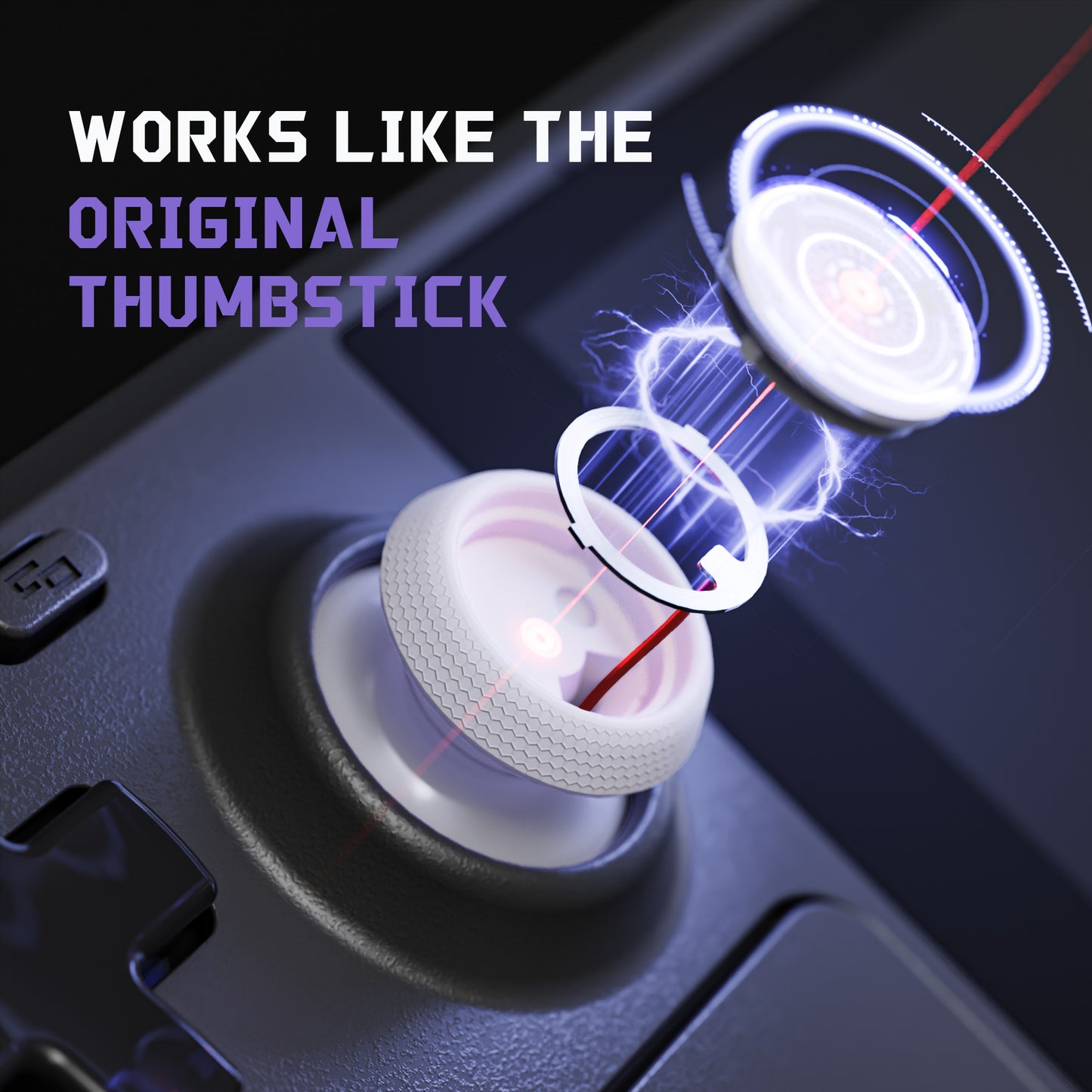 eXtremeRate Replacement Thumbsticks with Original Touch Sensing for Steam Deck LCD & OLED - Frosted White